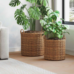 Istutuskorv gendt 2 tk looduslik pruun kubu rattan