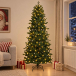 Kunstlik kokkupandav j&otilde;ulupuu 180 cm 300 led-i soe valge