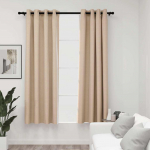 Linase v&auml;limusega pimendavad kardinad 2 tk beež 140 x 175 cm