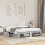 Voodiraam ilma madratsita, betoonhall 160x200 cm ehituspuit