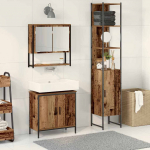 Vannitoa m&ouml;&ouml;bleset riiuliga ladustamisega 3 pcs pruun tehispuit