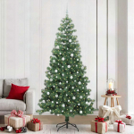 J&otilde;ulupuu koos 300 led-iga koos alusega roheline 240 cm pvc