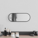 Seinapeegel, must, 40 x 15 cm, ovaalne