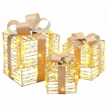 Kingituse kast 3 pcs soe valge 20 x 20 x 20 cm pet