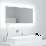 Led vannitoa peeglikapp, valge, 90x8,5x37 cm, puitlaastplaat