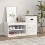 Jalatsikapp, k&otilde;rgl&auml;ikega valge, 100 x 42 x 60 cm, tehispuit