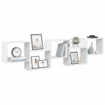 Seinakuubiku riiul, 5 kambrit, valge ehituspuit