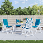 K&otilde;rge seljatoega toolipadjad 4 tk, helesinine, oxford kangas