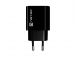 WALL CHARGER NATEC RIBERA 1X USB-A + 1X USB-C 20W BLACK