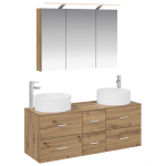 Vannitoa m&ouml;&ouml;bleset 4 pcs artisan tamm tehispuit ja klaas