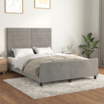 Voodiraam ilma madratsita, helehall, 140x190 cm, samet