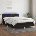 Kontinentaalvoodi madrats ja led, must, 140x200 cm, kangas