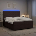 Led kastivoodiga madrats peaga tume pruun 200 x 200 cm kangas
