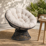 Papasan tooli vaip vianen 100% pol&uuml;ester valge &oslash; 120 x 12 cm