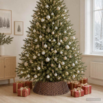 J&otilde;ulupuukaelus &uuml;mmargune tume pruun l&auml;bim&otilde;&otilde;t 90 x 28 cm