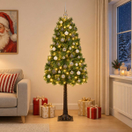 Kunstlik hingedega j&otilde;ulupuu koos kuulidega 180 cm 300 led-i