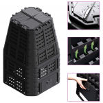 Aia komposter, must 93,3 x 93,3 x 146 cm 1000 l