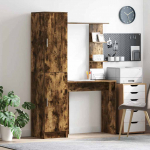 Laud koos hoiuruumiga riiuliga 2 pcs suitsetatud tamm tehispuit