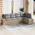 Aia diivanikomplekt padjaga 5 pcs beež pol&uuml;rotang