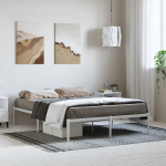 Metallist voodiraam, valge, 135x190 cm