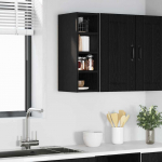 Seinakapp riiuliga riga must tamm 20 x 29,5 x 60 cm tehispuit