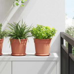 &Uuml;mmargune lillepott 6 pcs kohviroosa &oslash; 19 x 16 cm plastmass