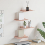 Seinariiul riiuliga ladustamisega 4 pcs roosa 30 x 18 x 2,5 cm