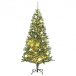 Kunstkuusk 300 ledi, j&otilde;ulukuulide ja lumiste okstega, 210 cm