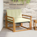 V&auml;li diivanikomplekt tugev acacia puit ja textilene neutraalne