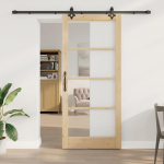 Libisev uks neutraalne 93 x 211 cm soe m&auml;nnipuit ja klaas