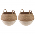 K&auml;siga taimepott 2 pcs valge &oslash; 45 x 36 cm 100% mererohi