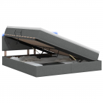 Led-iga voodiraam koos madratsiga tumehall 160 x 200 cm kangas