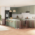 Kokkupandav koerav&auml;rav uksega, 9 paneeli, pruun 450 cm, pappel
