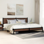 Metallist voodiraam ilma madratsita pruun tamm 193x203 cm