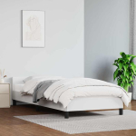 Voodiraam peatsiga ilma madratsita valge 100x200 cm