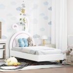 Kuni 3-aastase voodi raam koos peatoega valge 70 x 140 cm pu