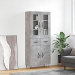 K&otilde;rge kapp, betoonhall, 69,5 x 34 x 180 cm,tehispuit