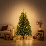 Kunstlik kokkupandav j&otilde;ulupuu 120 cm 150 led-i soe valge