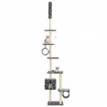 Sisalk&ouml;itega kraapimispuuga kassimaja 260 cm k&auml;paj&auml;lgedega hall