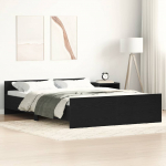 Voodiraam ilma madratsita, must tamm 135x190 cm, tehispuit