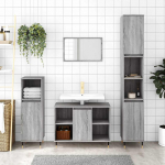 Vannitoakapp, hall sonoma tamm, 80 x 33 x 60 cm, tehispuit