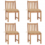 Aiatoolid patjadega, 4 tk, tiikpuu