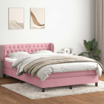Box vedruvoodi madratsiga roosa 160x220 cm samet