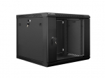 Lanberg wall-mounted installation rack cabinet 19'' 9U 600x600mm black (glass door)
