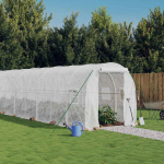 Kasvuhoone terasraamiga, valge, 32 m&sup2;, 16x2x2 m