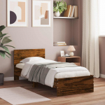 Peatsiga voodiraam suitsutatud tamm 80 x 200 cm t&ouml;&ouml;deldud puit