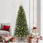 Tehisj&otilde;ulupuu koos 300 led-iga roheline 210 cm pe ja pvc
