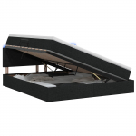 Led-iga voodiraam koos madratsiga must 160 x 200 cm kangas