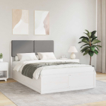 Voodiraam pehme peatoega peaga helehall 120 x 200 cm tahke m&auml;nd