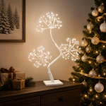 S-kujuline led-j&otilde;ulupuu 2 tk valge 18 x 18 x 45 cm teras